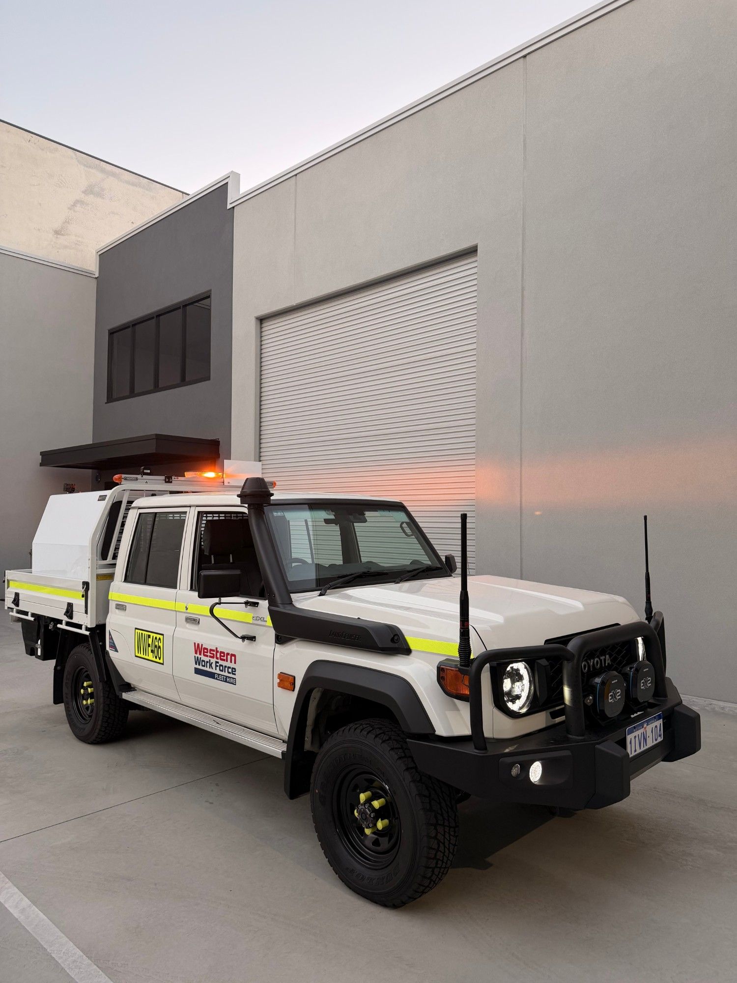Fitted out LandCruiser outside the Wangara workshop